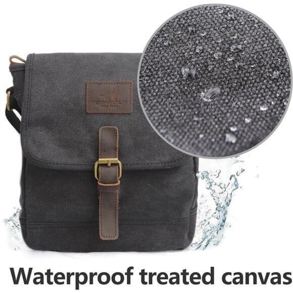 Canvas Messenger Bag Small Crossbody Bag Casual Travel Working Tools Bag - Picture 2 of 8